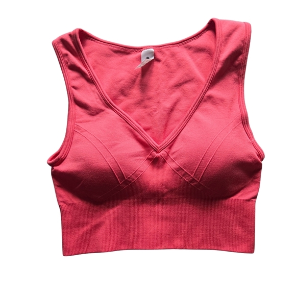 Yogalicious SMALL Coral Sleeveless Crop Top - Picture 5 of 5